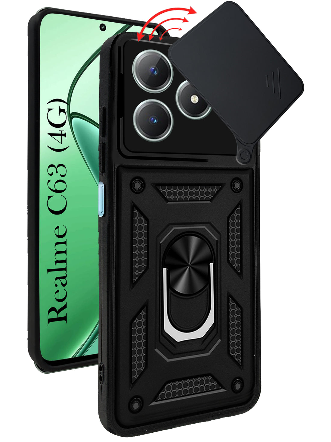 For Realme C63 Back Cover Case (Hybrid Dual Armor Polycarbonate)