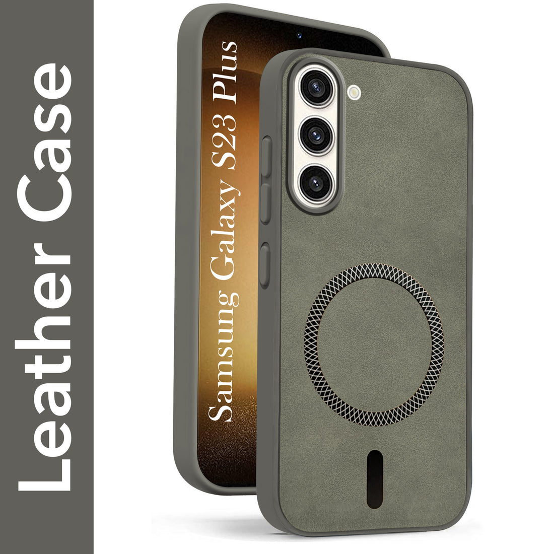 For Samsung Galaxy S23 Plus 5G Back Cover Case Leather Finish (MagSafe Compatible Wireless Charging | Soft Touch | Camera Bump Protection)