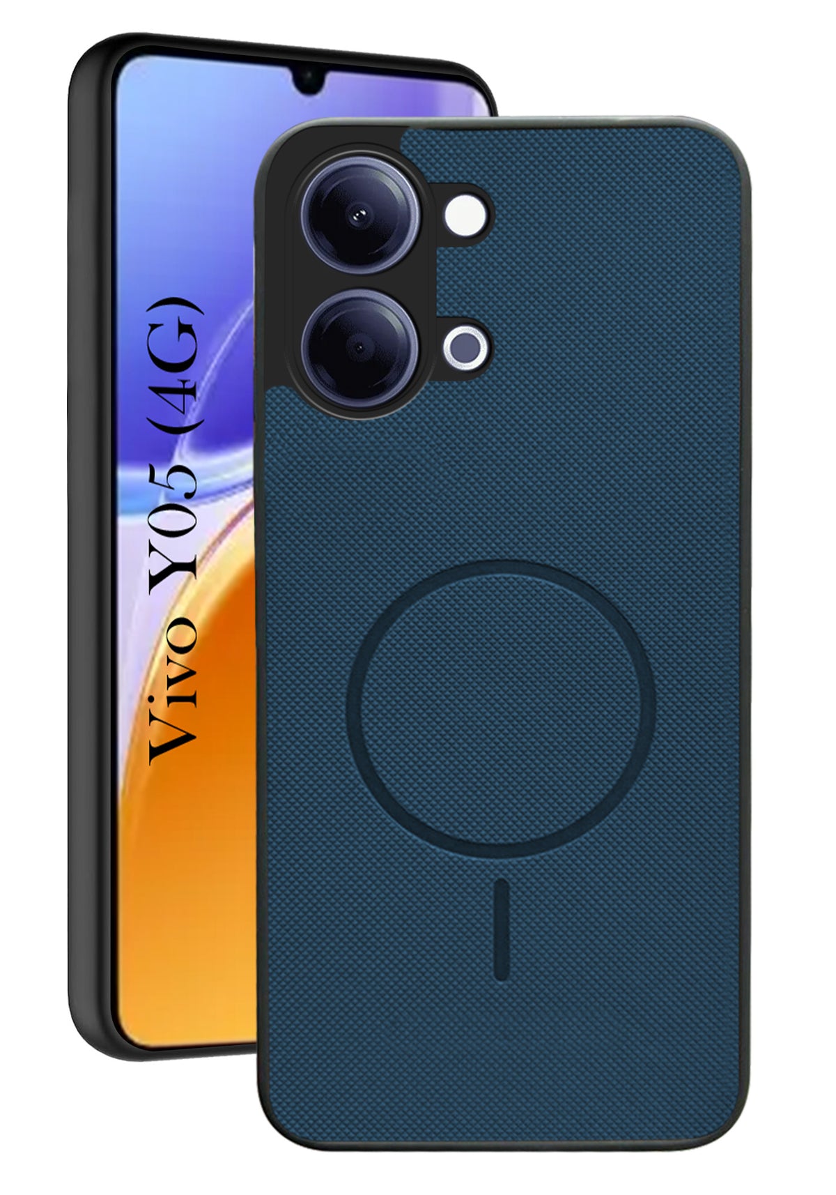 For Vivo Y05 4G Back Cover Case PU Leather (Texture Grip Design | Professional Minimalist | Camera Protection | Soft and Flexible)