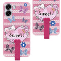 For Oppo K14x 5G Back Cover Case (3D Cute Heart Strap Holder | Camera Protection | Designer Girls Print)
