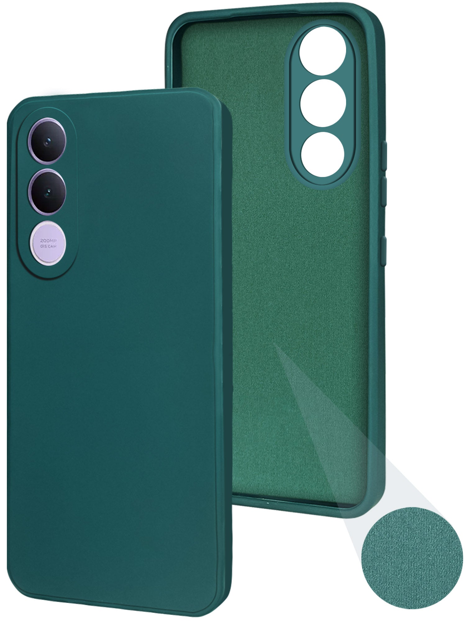For Vivo V70 FE 5G Back Cover Case (Matte Finish Silicone with Inside Fiber cloth)