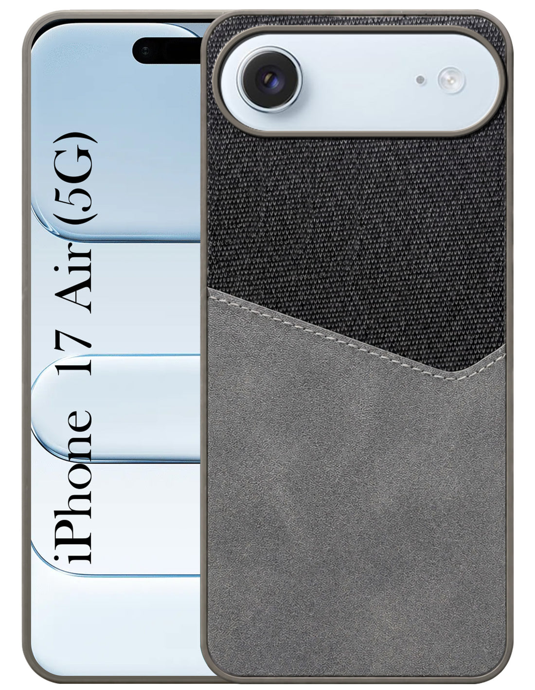 For Apple iPhone 17 Air Back Cover Case (Dual PU Leather Stitch | Professional Minimalist | Soft and Flexible)