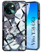 For Vivo Y58 5G Back Cover Case (Dual Design Glitter Sparkle and Detachable Diamond Print Case | Soft and Flexible)