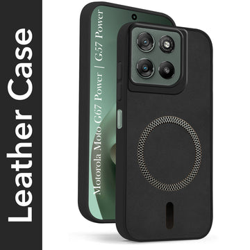 For Motorola Moto G67 Power | G57 Power Back Cover Case Leather Finish (MagSafe Compatible Wireless Charging | Soft Touch | Camera Bump Protection)