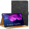 For Lenovo Tab P11 11.5 Inch TB-J606F Flip Cover Folio Cover (PU Matte Leather | Multi-Angle Smart Stand | Card Storage Slots | Silicone Back Pouch)