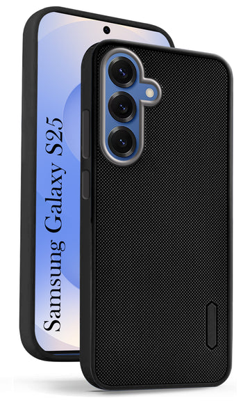 For Samsung Galaxy S25 Back Cover Case (Textured Grip Design | Micro-Fiber Cloth Inside | Slim and Light Weight | Soft Touch and Feel | Black)