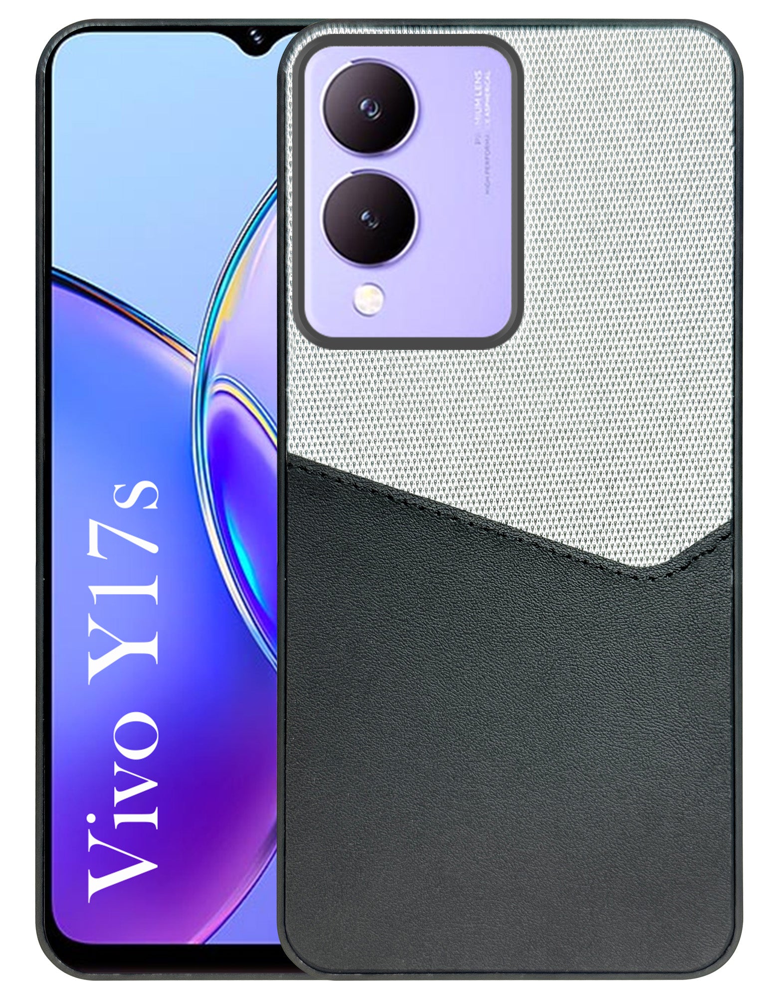 For Vivo Y17s Back Cover Case (Dual PU Leather Stitch | Professional Minimalist | Soft and Flexible)