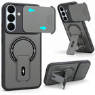 For Samsung Galaxy S26 5G Back Case Cover Metallic (Hybrid Armor Kickstand | Sliding Shutter Camera Protection | MagSafe Compatible)