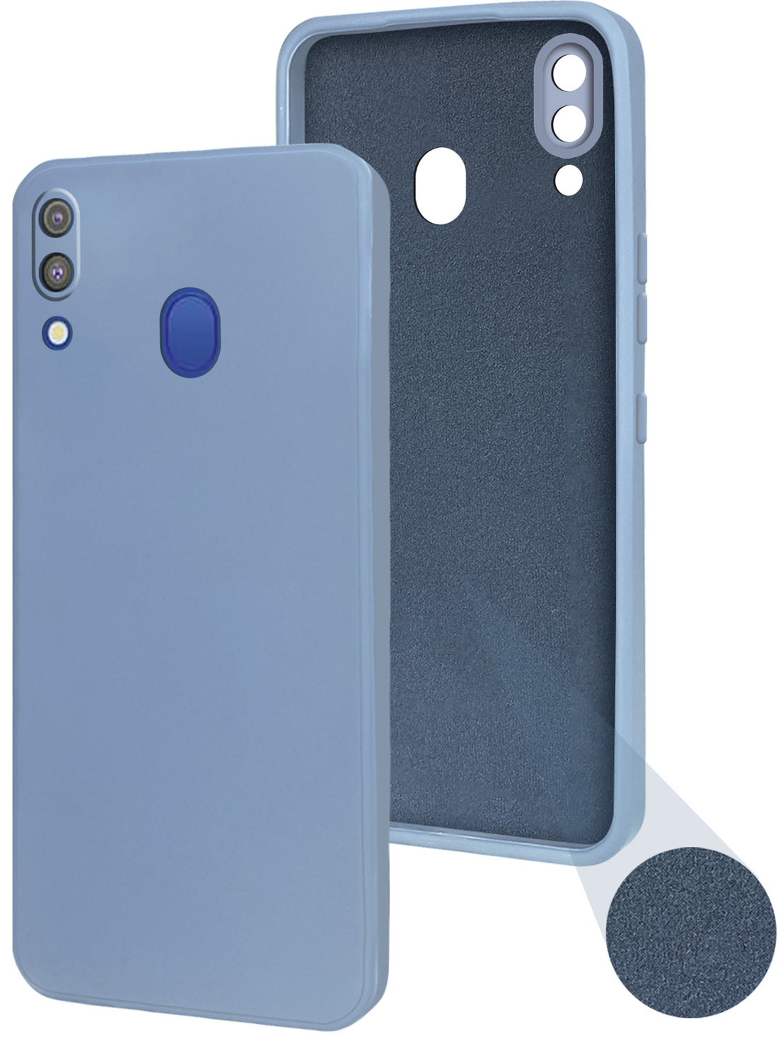 For Samsung Galaxy M20 Back Cover Case ( Matte Finish Silicone with Inside Fiber cloth)