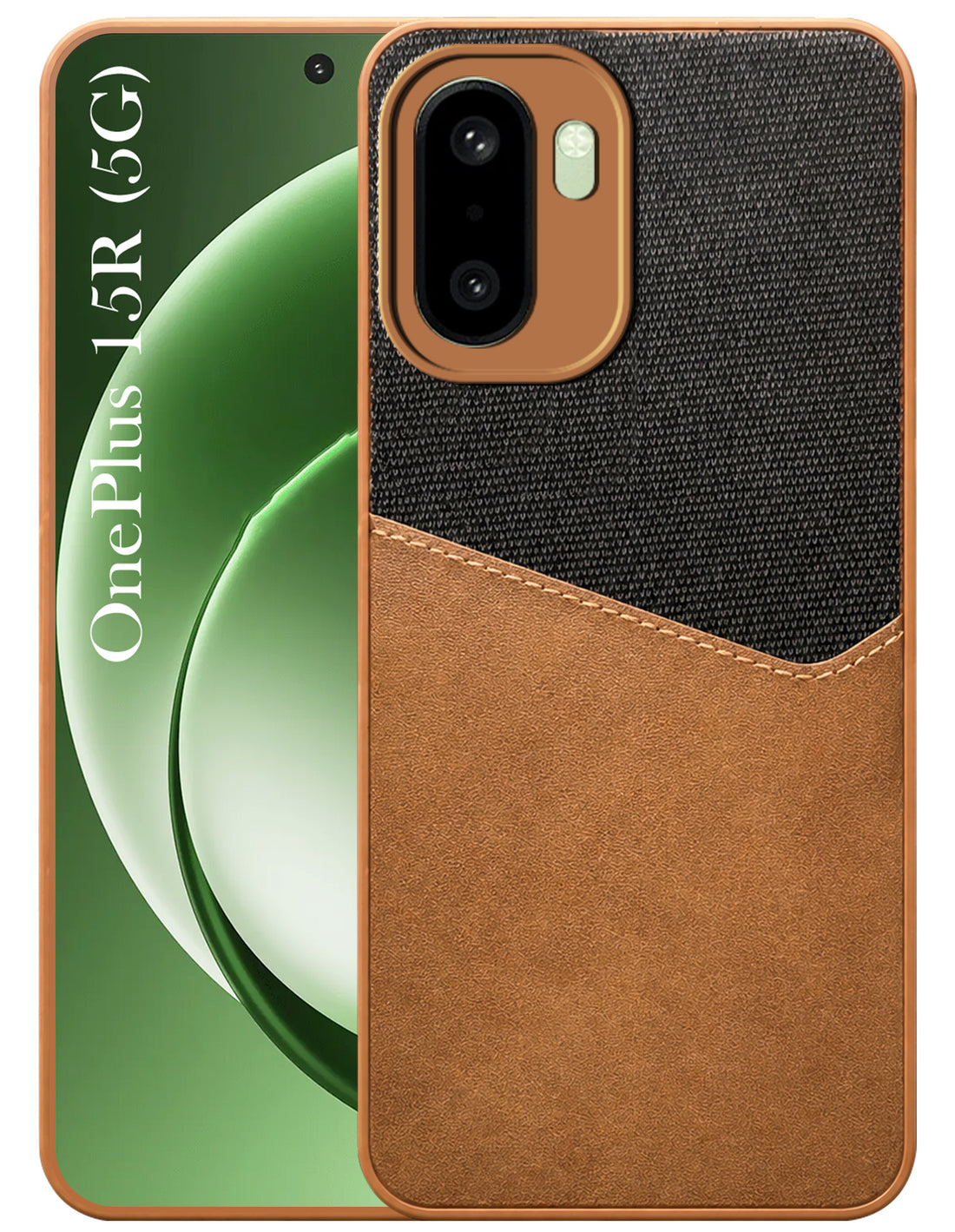 For OnePlus 15R Back Cover Case (Dual PU Leather Stitch | Professional Minimalist | Soft and Flexible)