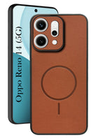 For Oppo Reno14 5G | Oppo Reno 14 5G Back Cover Case PU Leather (Texture Grip Design | Professional Minimalist | Camera Protection | Soft and Flexible)