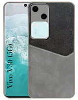 For Vivo V30 Back Cover Case (Dual PU Leather Stitch | Professional Minimalist | Soft and Flexible)