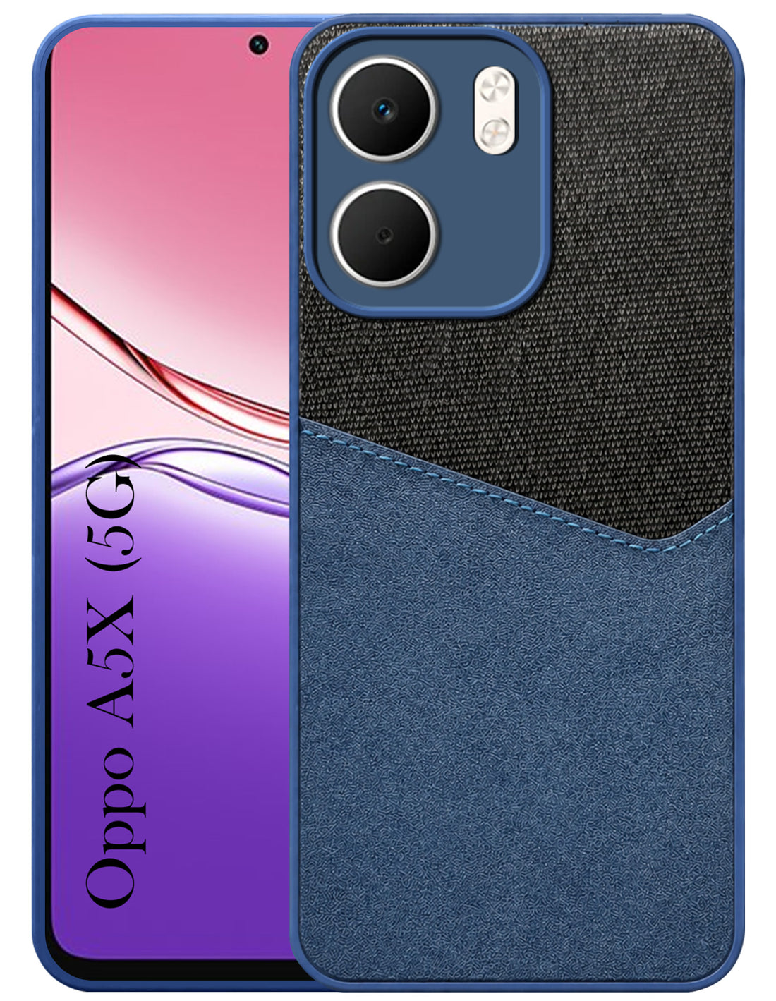 For Oppo A5X Back Cover Case (Dual PU Leather Stitch | Professional Minimalist | Soft and Flexible)