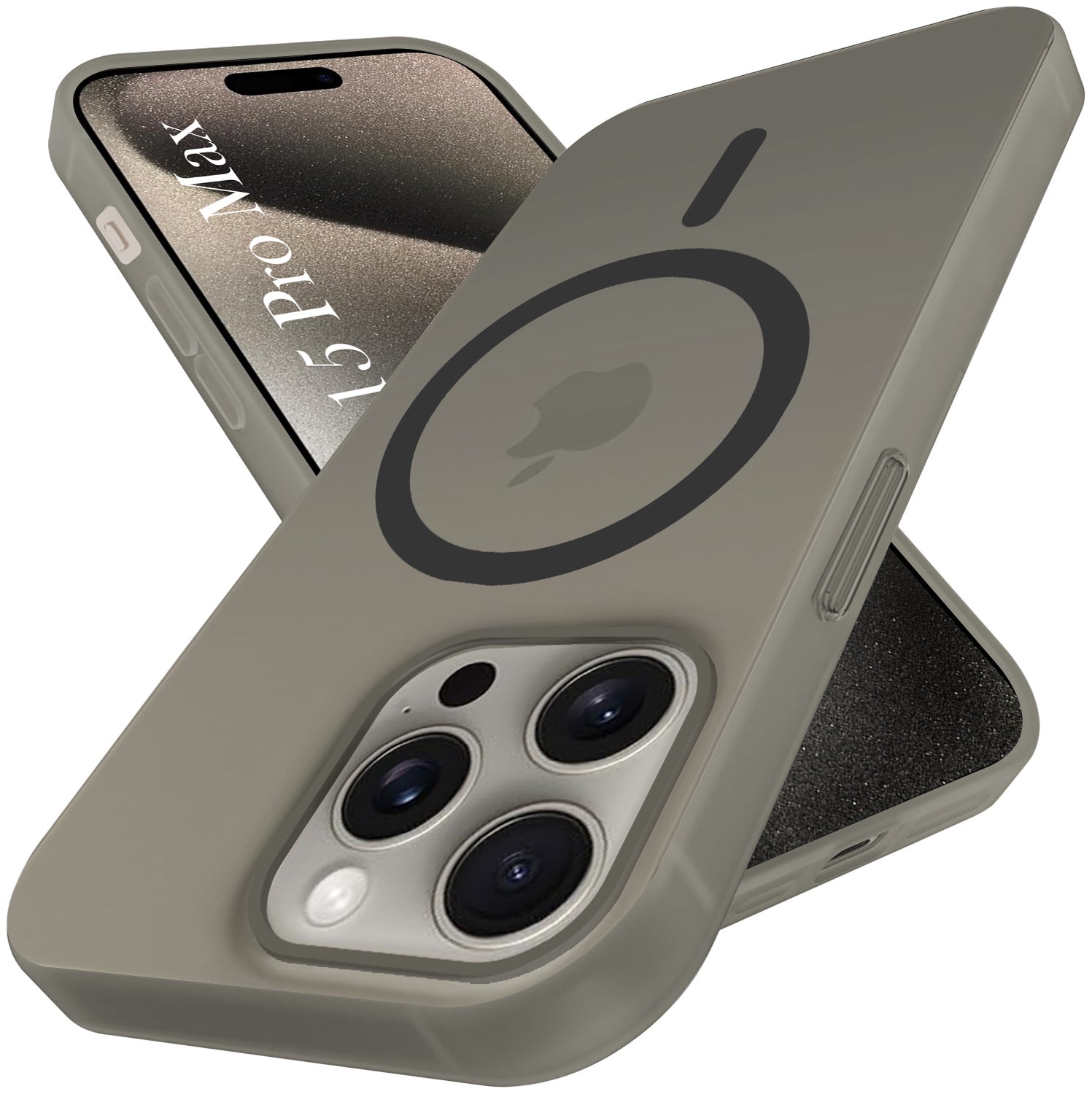 For Apple iPhone 15 Pro Max Back Cover Case  (Frosted Matte Feel | MagSafe Compatible Wireless Charging | Polycarbonate Material)