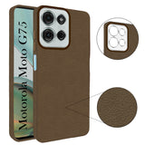 For Motorola Moto G75 Back Cover Case (Glass Like Camera Protection | Leather Feel | Minimalist Professional Grip)