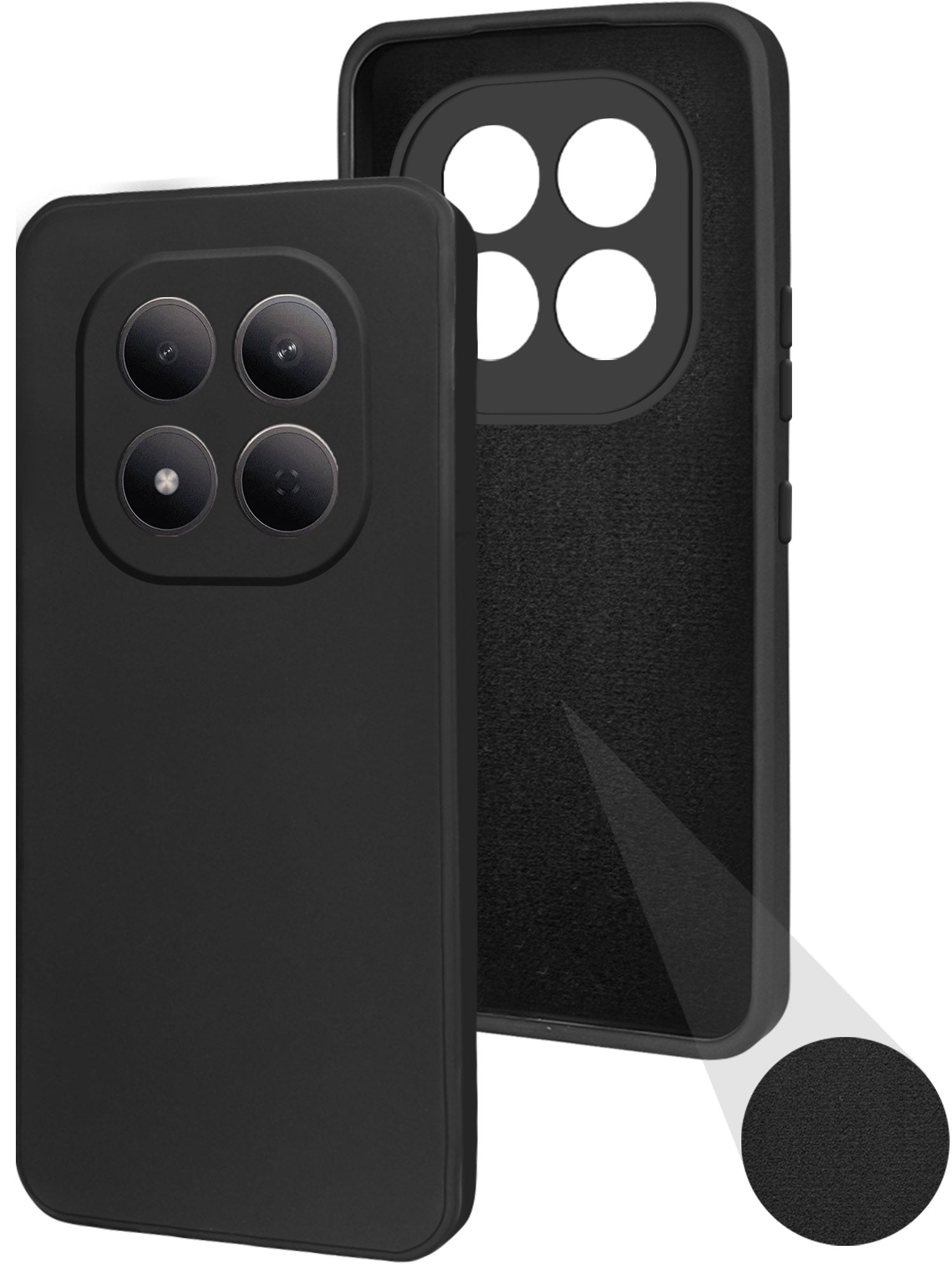 For Xiaomi Redmi Note 15 Pro 5G Back Cover Case (Matte Finish Silicone with Inside Fiber cloth)