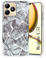 For  Realme C53 Back Cover Case ( Dual Design Glitter Sparkle and Detachable Diamond Print Case | Soft and Flexible)