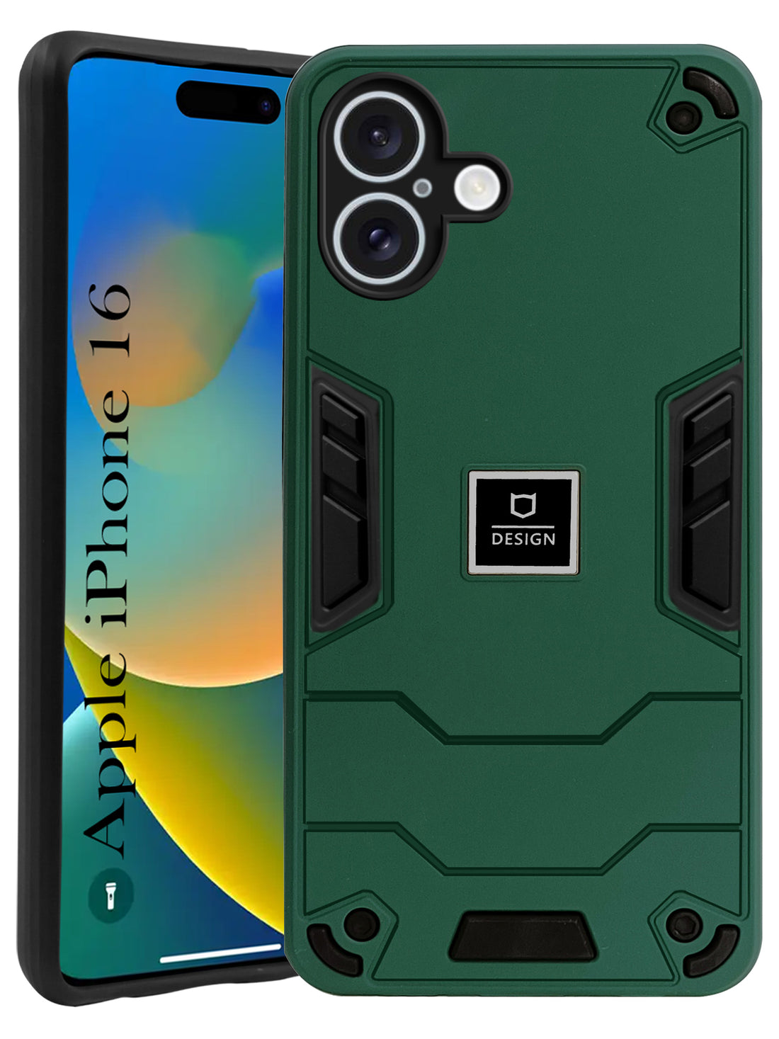For Apple iPhone 16 Back Cover Case (Lightweight Hybrid Shockproof Polycarbonate)