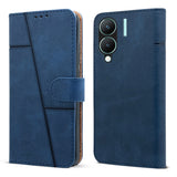 For VIVO Y28 5G Flip Cover Case (Stitched Leather with Magnetic Closure)