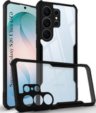 For Samsung Galaxy S26 Ultra Back Cover Case Hybrid (Shockproof with Polycarbonate Clear Panel | Professional Black)