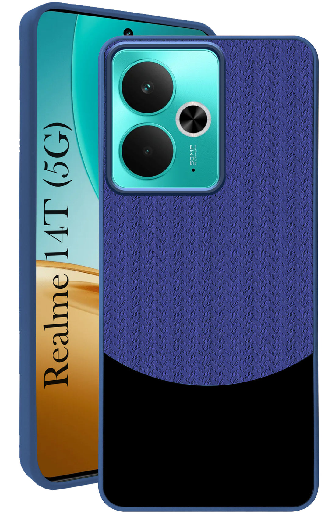 For Realme 14T Back Cover Case (Elegant PU Leather Finish | Premium Minimalist Professional | Camera Protection Bump)