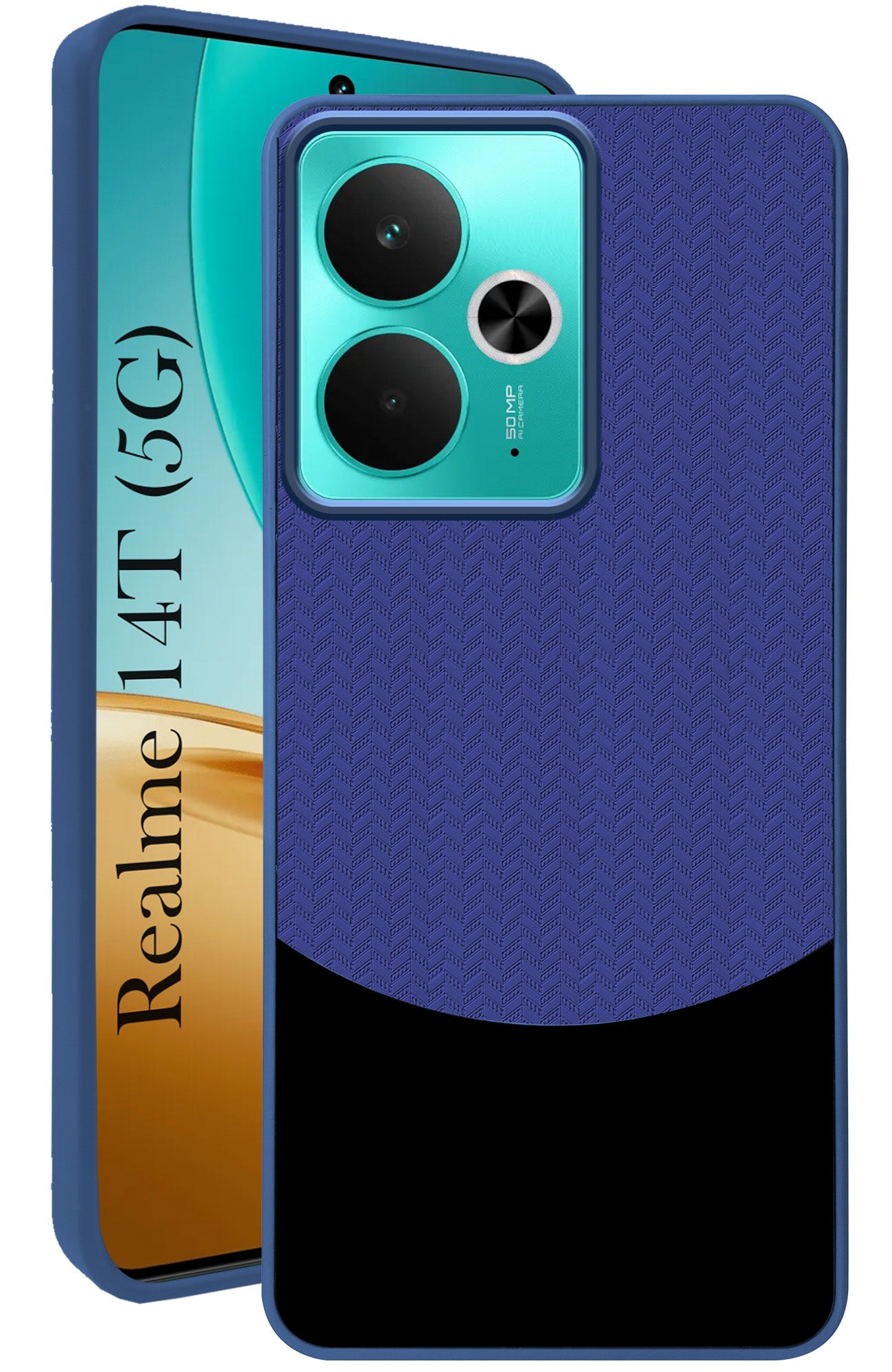 For Realme 14T Back Cover Case (Elegant PU Leather Finish | Premium Minimalist Professional | Camera Protection Bump)