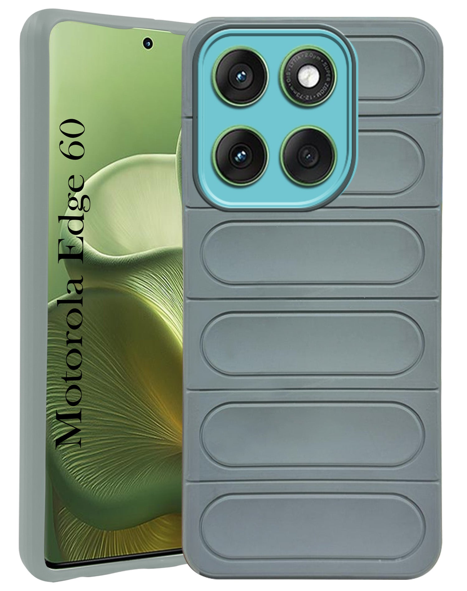 For Motorola Moto Edge 60 Back Case Cover (Matte Liquid Silicone| Professional Wave Design | Camera Protection Ring | Shockproof Anti Slip Grip)