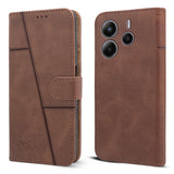 For Redmi Note 14 5G  Flip Cover Case ( Stitched Leather with Magnetic Closure)