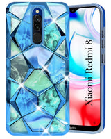 For Xiaomi Mi Redmi 8 Back Cover Case (Dual Design Glitter Sparkle and Detachable Diamond Print Case | Soft and Flexible)