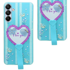 For Samsung Galaxy A15 5G Back Cover Case (3D Cute Heart Strap Holder | Camera Protection | Designer Girls Print)