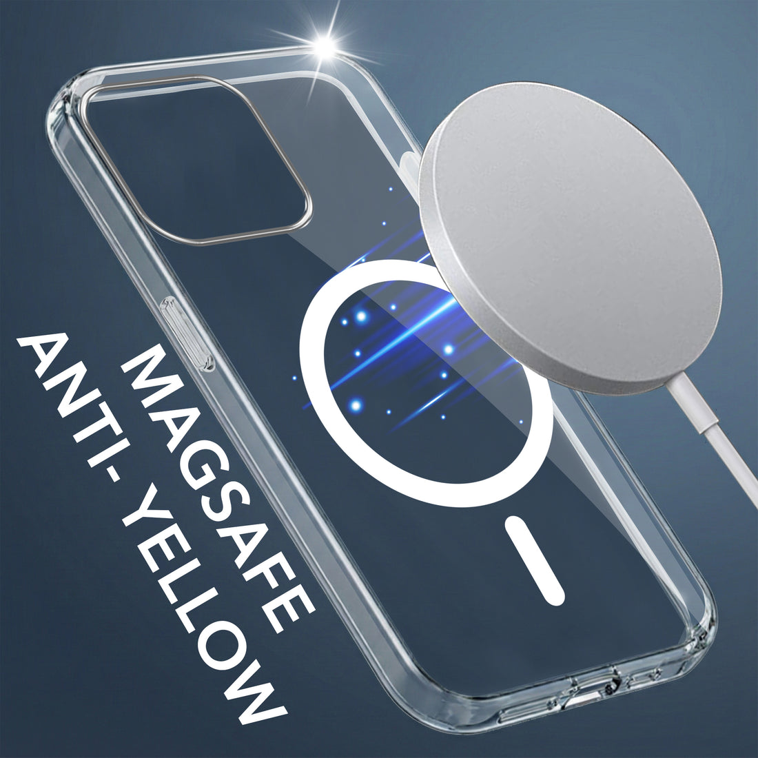 For Apple iPhone 14 Pro Max Back Cover Case Lifetime Anti-Yellow MagSafe Compatible Clear (Sleek Hard Crystal | Camera Protection and Shockproof)
