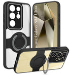 For Samsung Galaxy S24 Ultra Back Cover Case with stand (Built-in Ring Holder Kickstand | Lifetime Anti Yellow | Camera Protection)