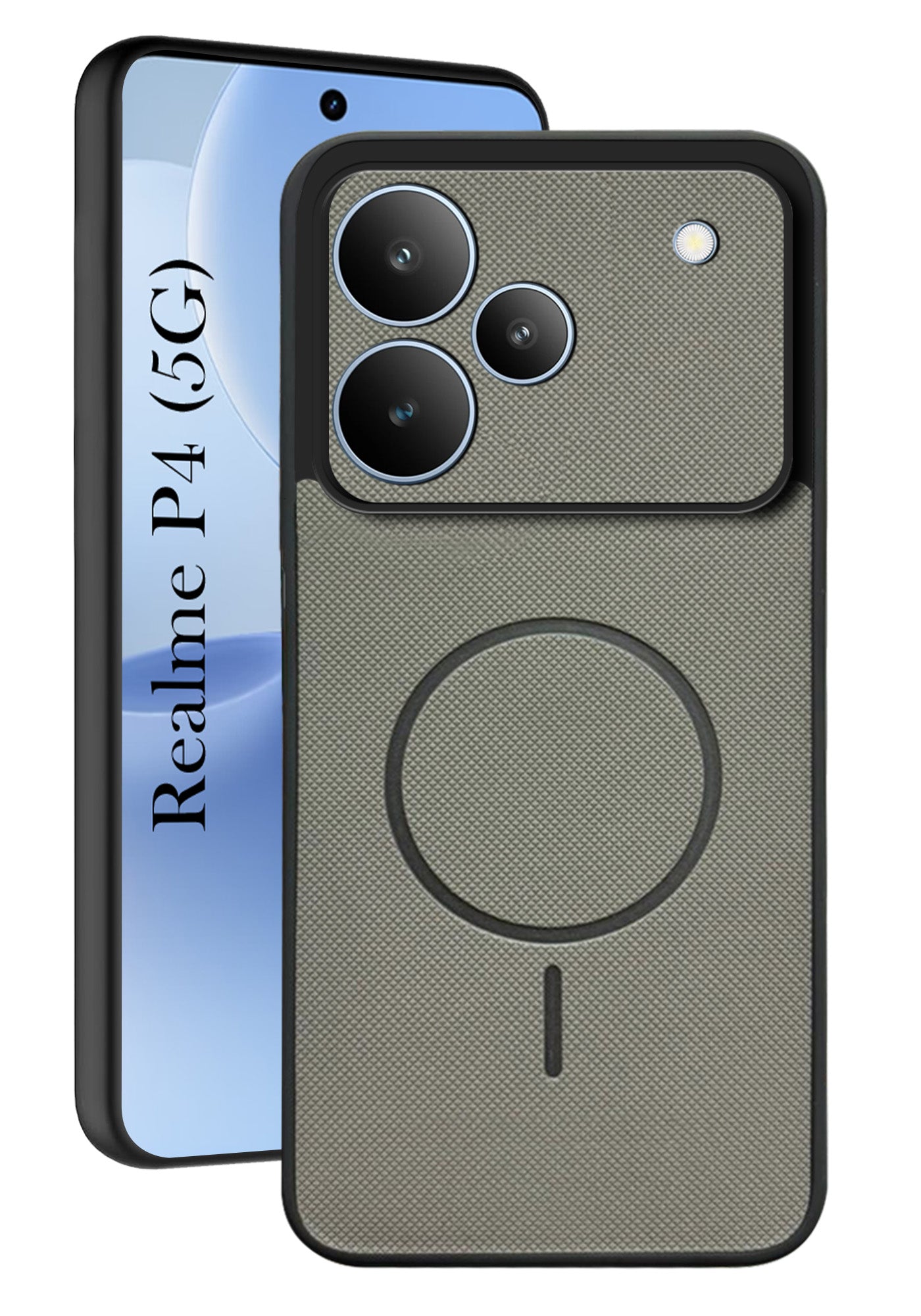 For Realme P4 Back Cover Case PU Leather (Texture Grip Design | Professional Minimalist | Camera Protection | Soft and Flexible)