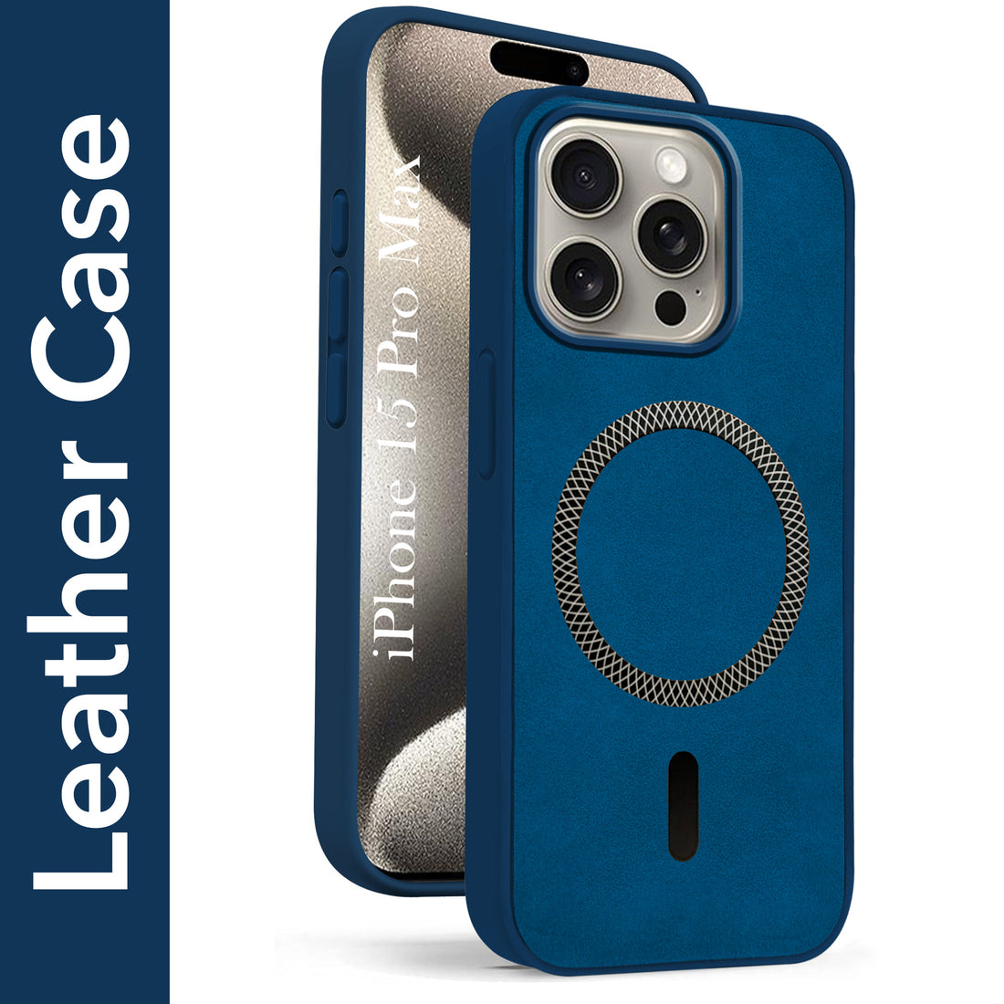 For Apple iPhone 15 Pro Max Back Cover Case (Sleek Leather Finish | MagSafe Compatible Wireless Charging | Camera Bump Protection)