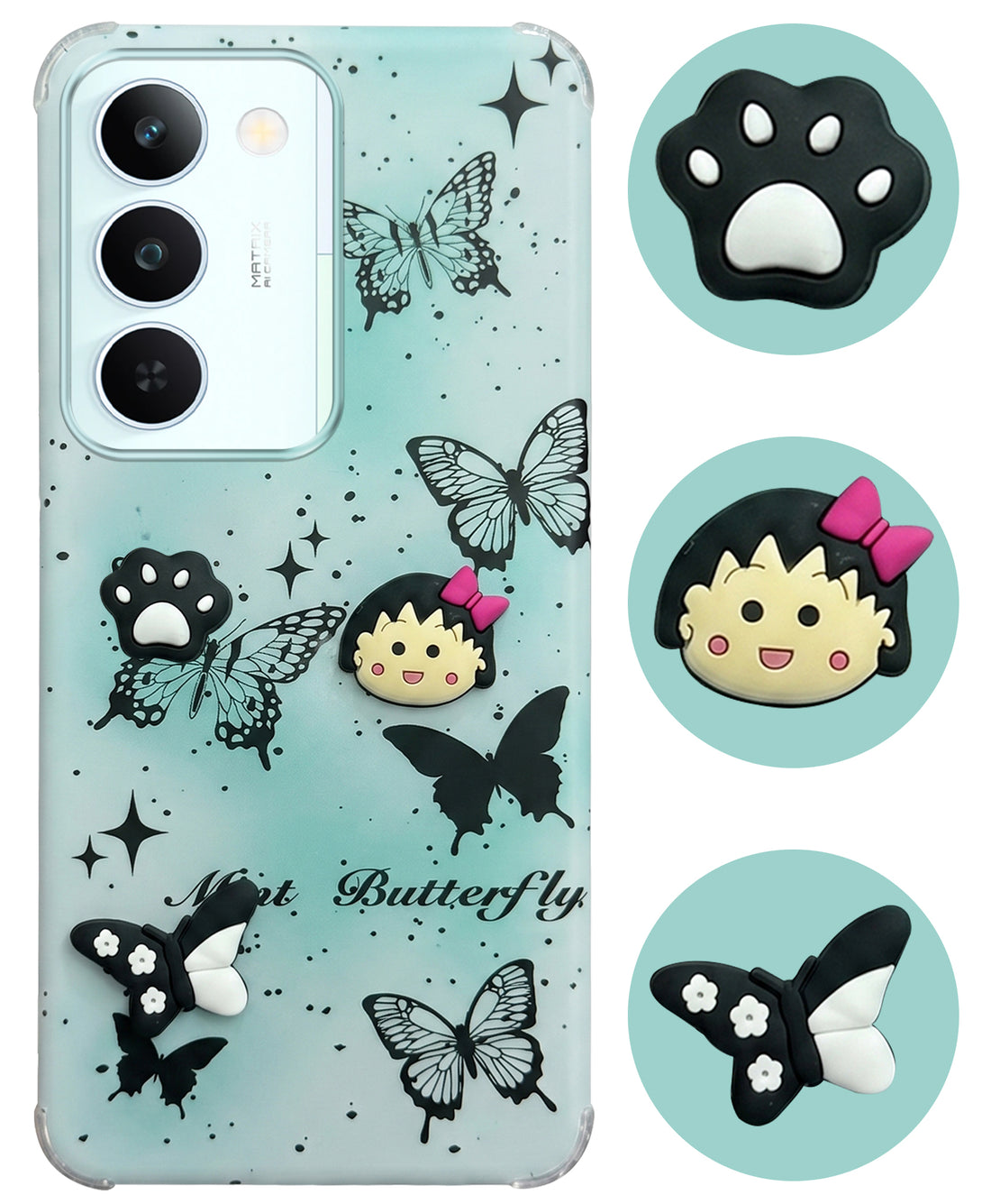 For Realme P4 Lite 5G | Realme Narzo 100 Lite 5G Back Cover Case (3D Cute Cartoons | Hard Back Side Soft | Matte Premium Finish | HD Printing)