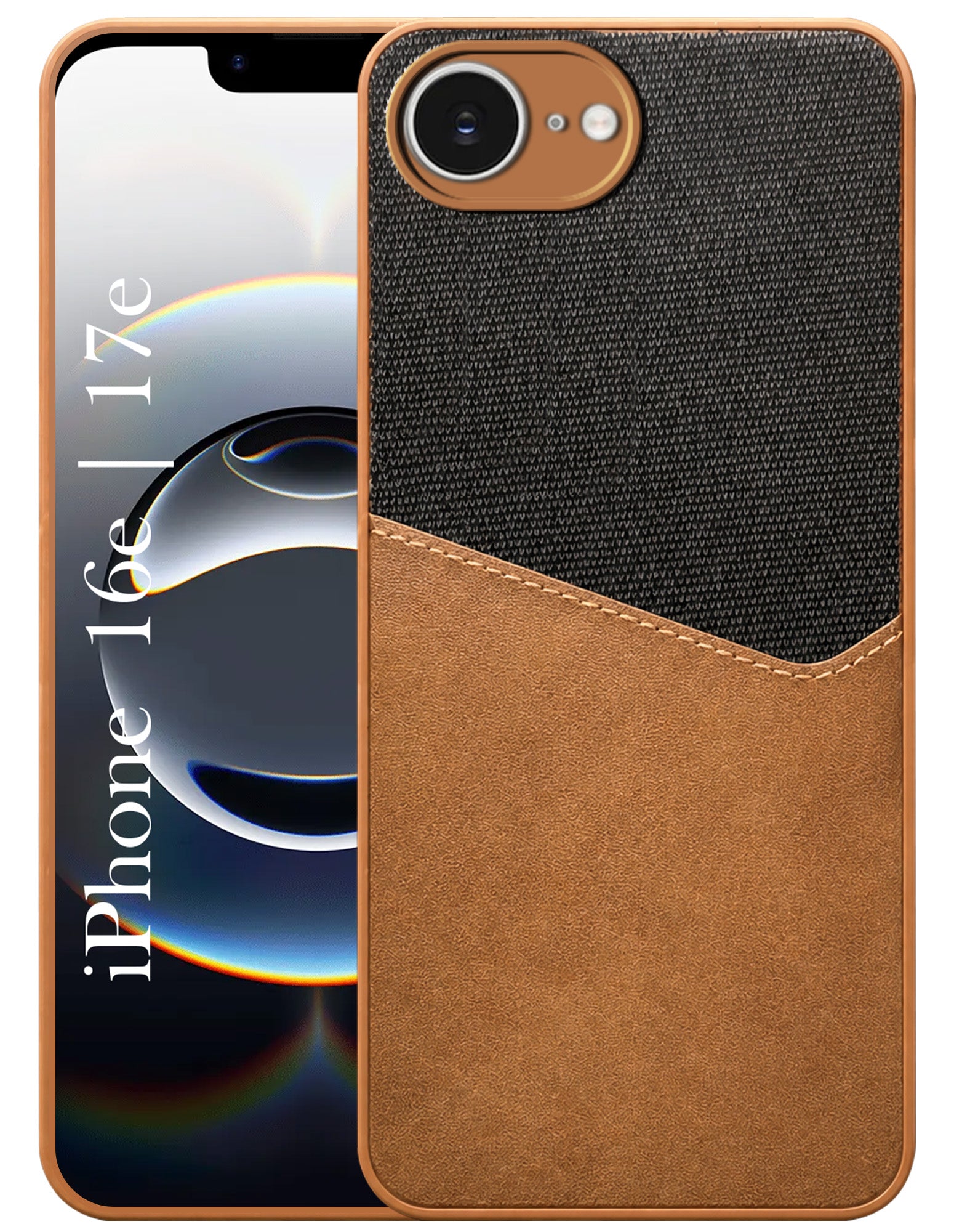 For iPhone 16e | iPhone 17e Back Cover Case  (Dual PU Leather Stitch | Professional Minimalist | Soft and Flexible)
