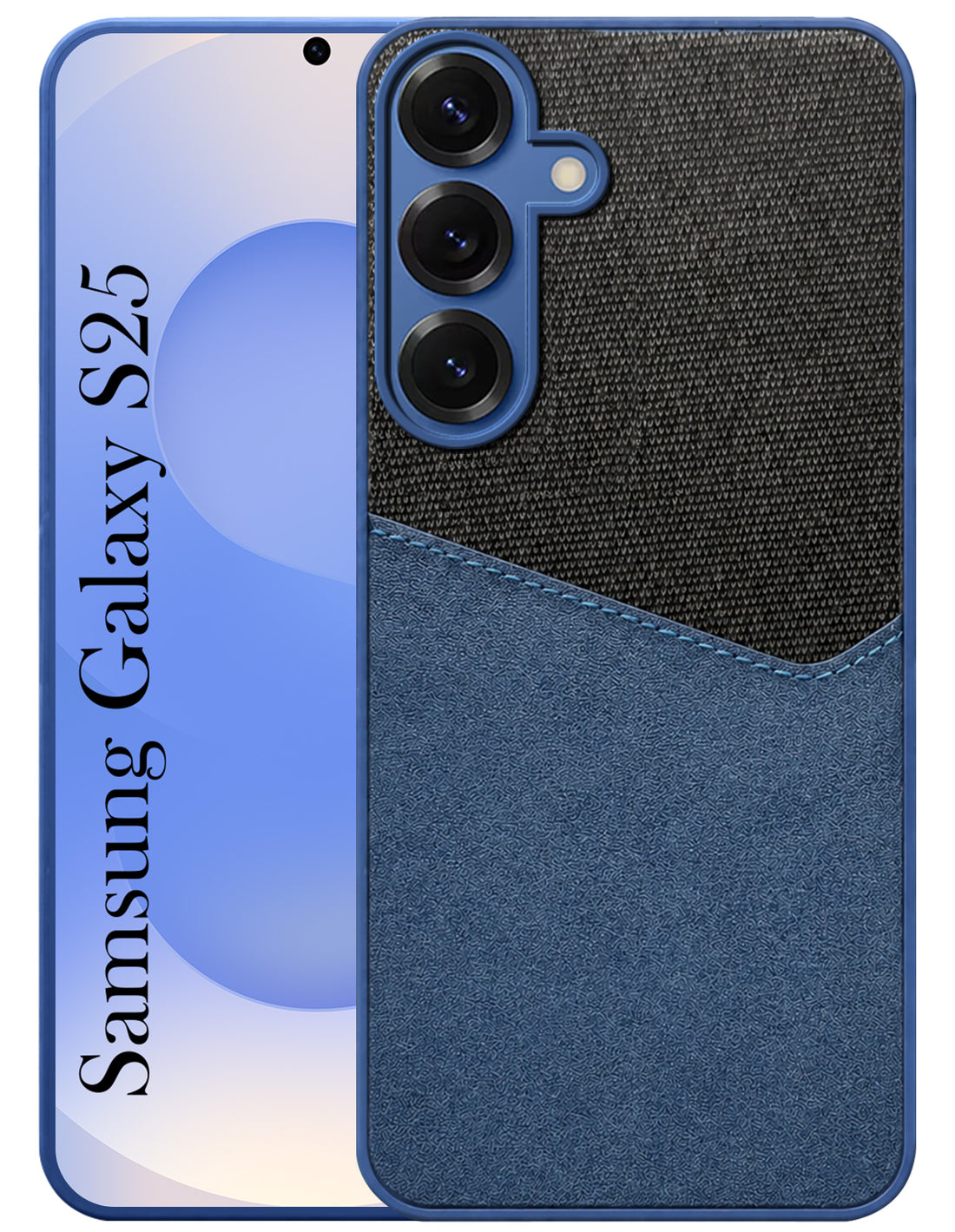 For Samsung Galaxy S25 Back Cover Case (Dual PU Leather Stitch | Professional Minimalist | Soft and Flexible)