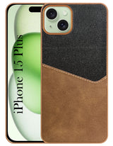 For Apple iPhone 15 Plus Back Cover Case (Dual PU Leather Stitch | Professional Minimalist | Soft and Flexible)