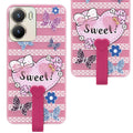 For Vivo T2x Back Cover Case (3D Cute Heart Strap Holder | Camera Protection | Designer Girls Print)