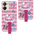 For Vivo T2x Back Cover Case (3D Cute Heart Strap Holder | Camera Protection | Designer Girls Print)