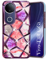 For Vivo T4R Back Cover Case ( Dual Design Glitter Sparkle and Detachable Diamond Print Case | Soft and Flexible)