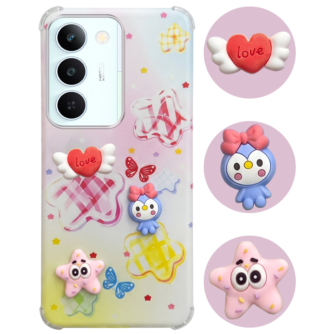 For Realme P4 Lite 5G | Realme Narzo 100 Lite 5G Back Cover Case (3D Cute Cartoons | Hard Back Side Soft | Matte Premium Finish | HD Printing)