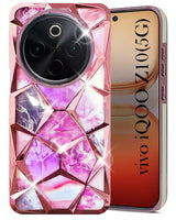 For Vivo iQOO Z10 Back Cover Case  ( Dual Design Glitter Sparkle and Detachable Diamond Print Case | Soft and Flexible)