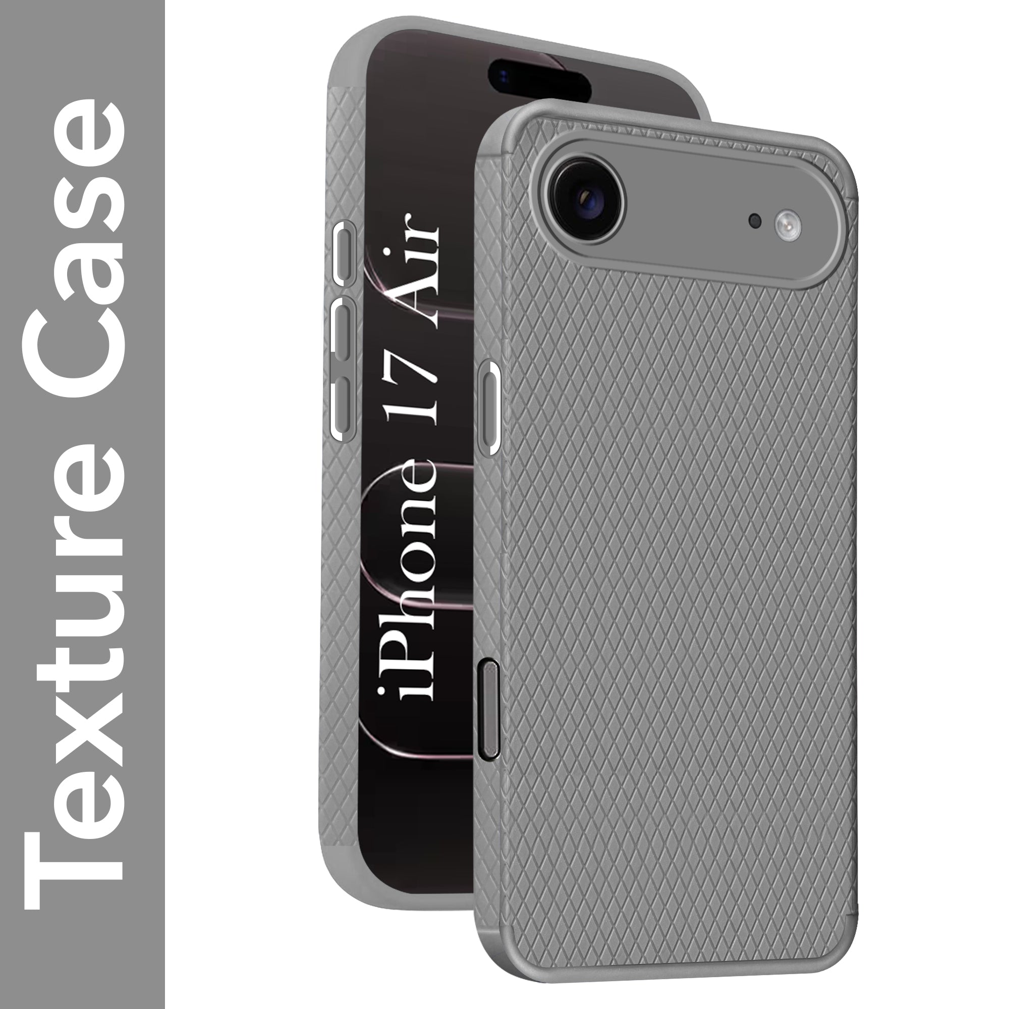 For Apple iPhone 17 Air Back Cover Case (Camera Protection | Side Grip Texture | Soft and Flexible)