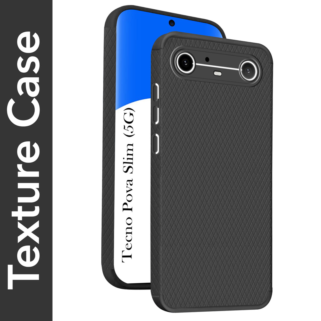 For Tecno Pova Slim Back Cover Case Liquid Silicone (Camera Protection | Side Grip Texture | Soft and Flexible)