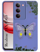 For Realme 14X Back Cover Case (Soft Butterfly Embroidery | Women Teen Girls | Camera Protection| Matte Silicone)