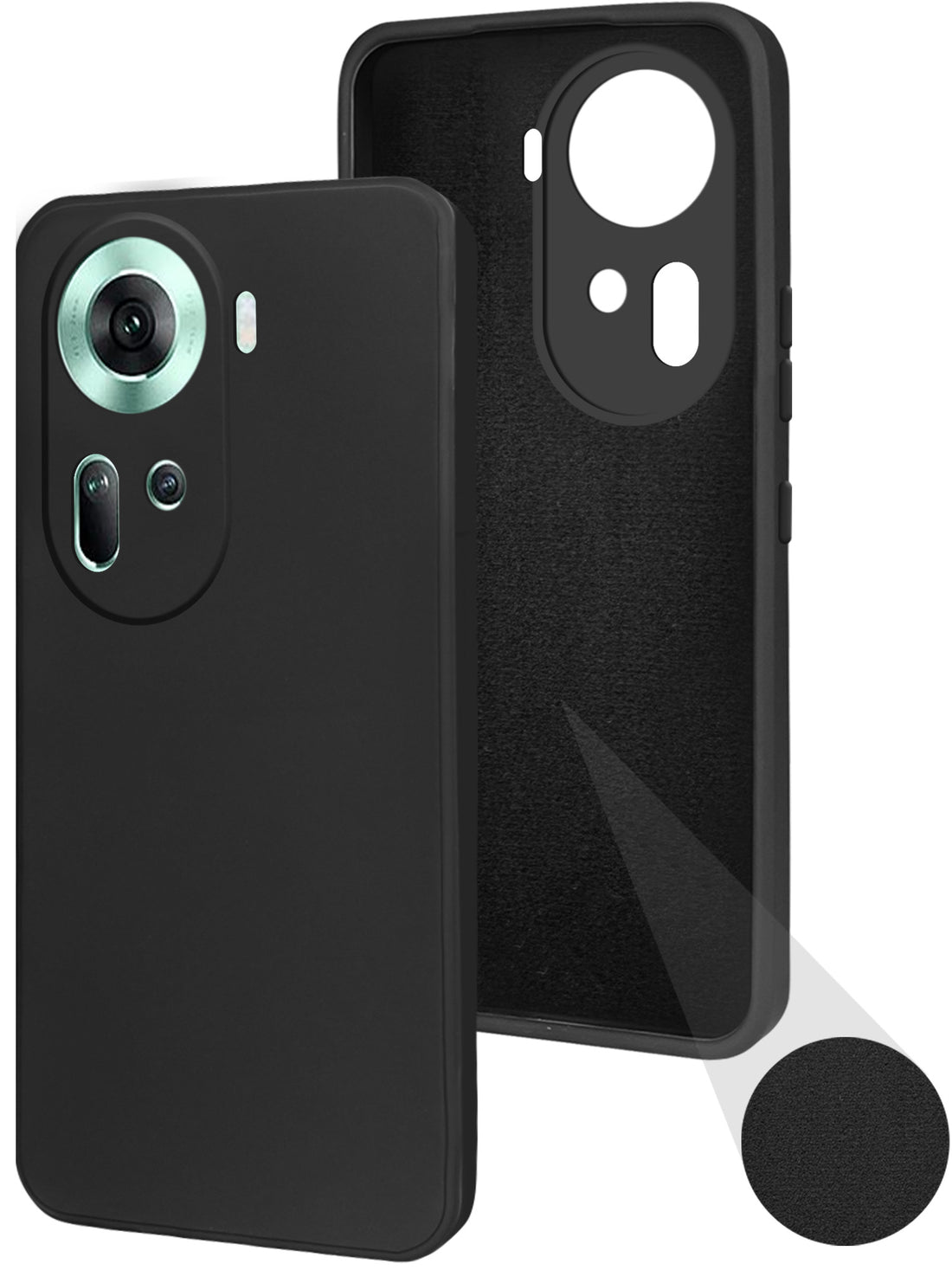 For Oppo Reno11 5G Back Cover Case (Matte Finish Silicone with Inside Fiber cloth)