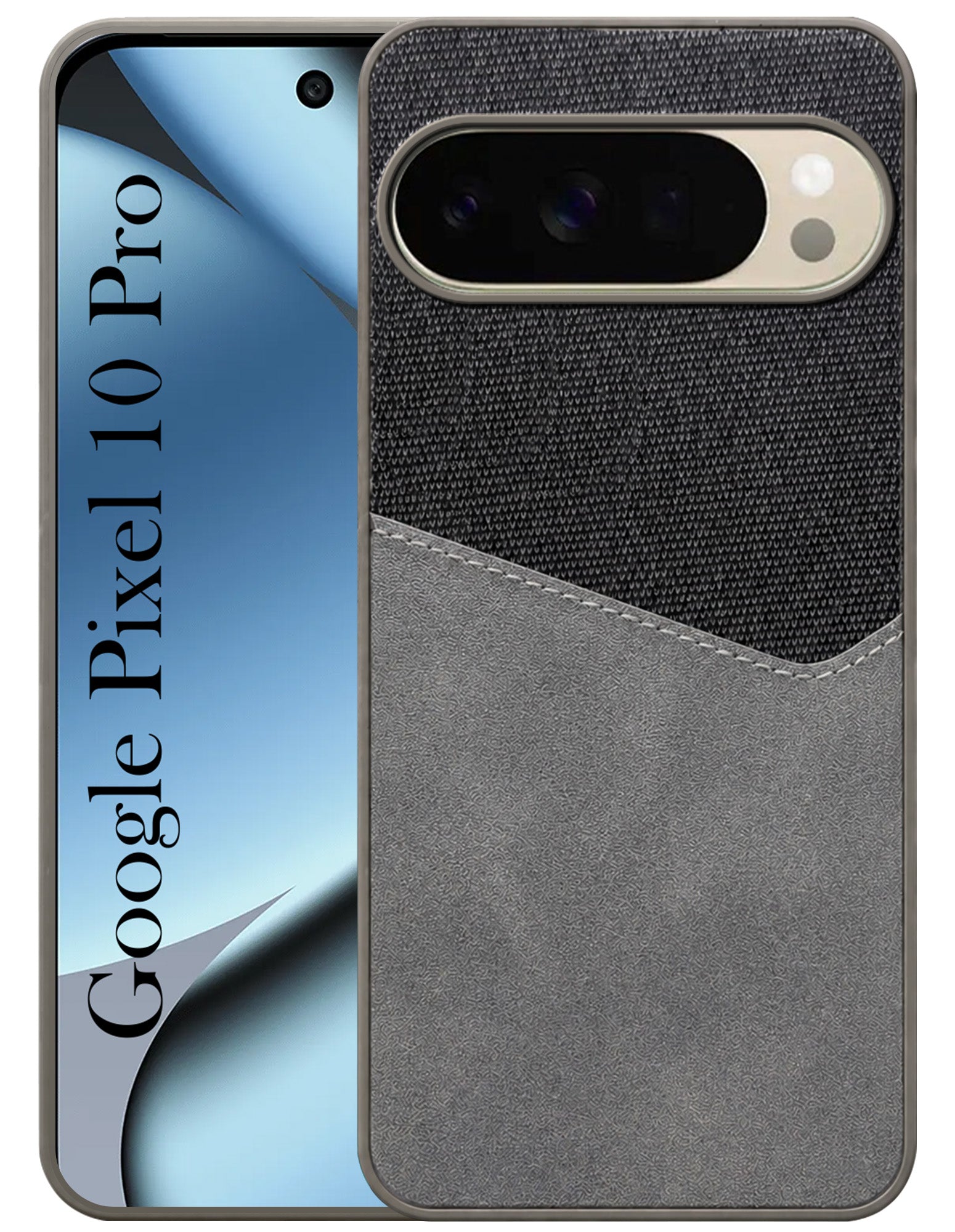 For Google Pixel 10 Pro Back Cover Case (Dual PU Leather Stitch | Professional Minimalist | Soft and Flexible)