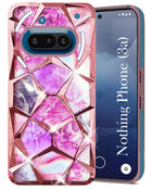 For Nothing Phone 3A 5G Back Cover Case(Dual Design Glitter Sparkle and Detachable Diamond Print Case | Soft and Flexible)