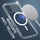 For Apple iPhone 16 Plus Back Case Cover Lifetime Anti-Yellow MagSafe Compatible Clear (Sleek Hard Crystal | Camera Protection and Shockproof)